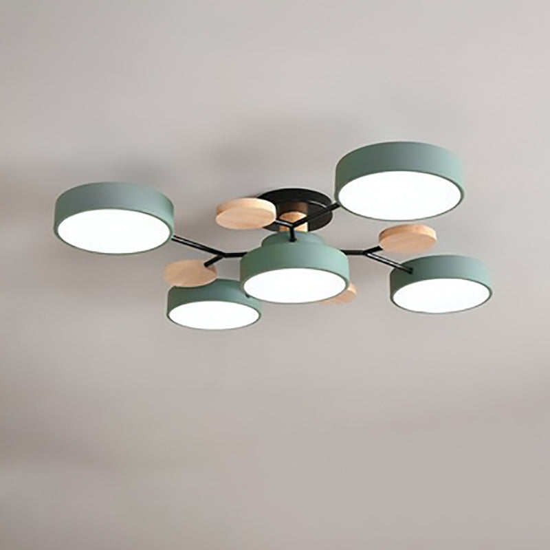 Scandinavian Modern Multi-Light LED Semi-Flush Ceiling Light