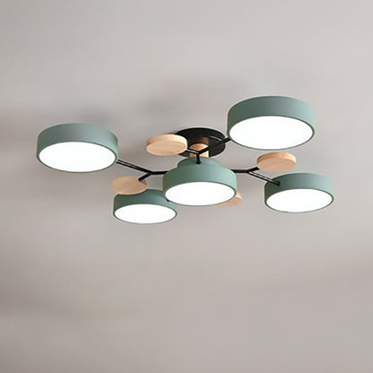Scandinavian Modern Multi-Light LED Semi-Flush Ceiling Light