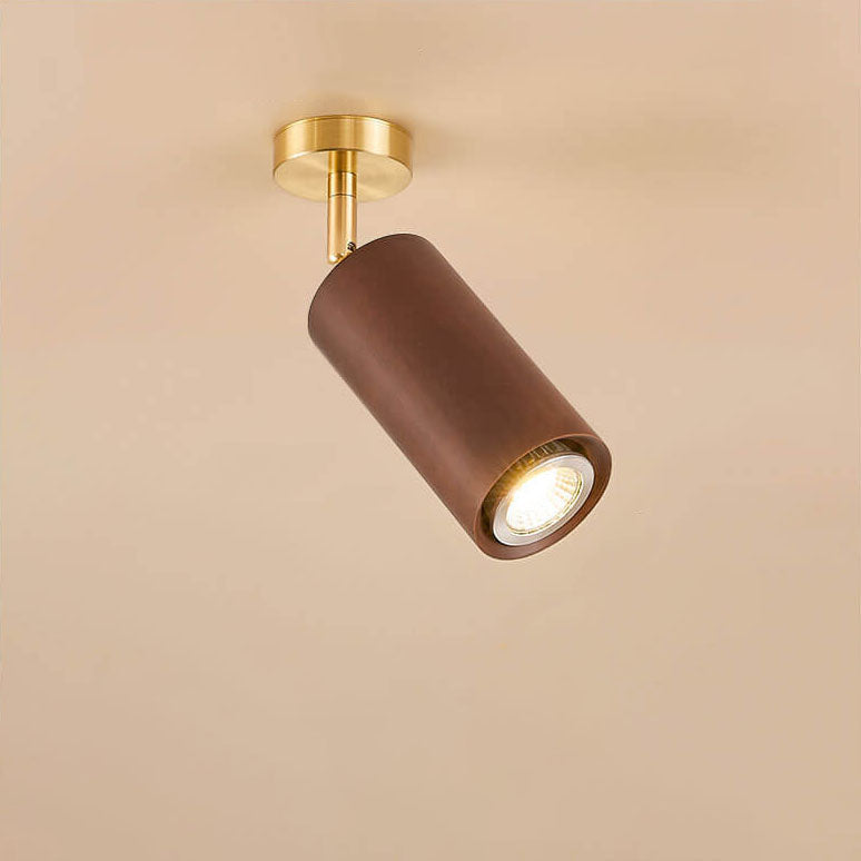 Modern Wood Cylinder Spotlight Ceiling Light