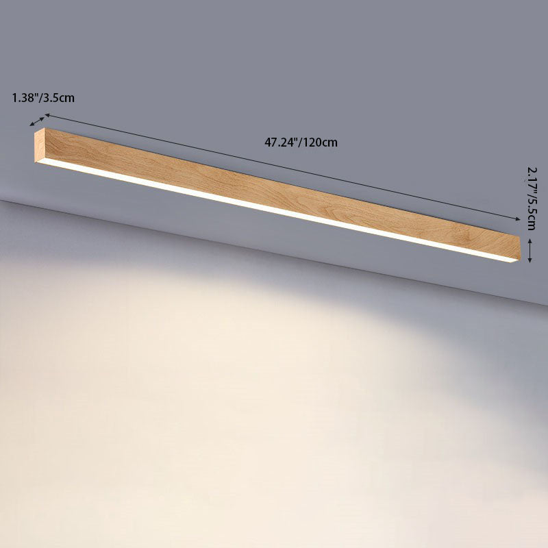 Modern Wood Linear LED Ceiling Light