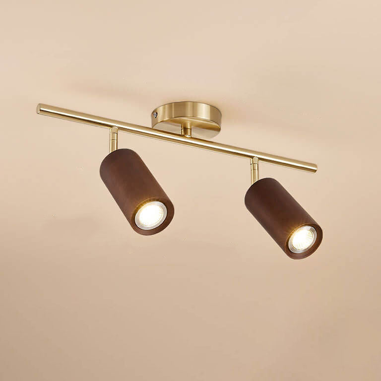 Modern Wood Cylinder Spotlight Ceiling Light