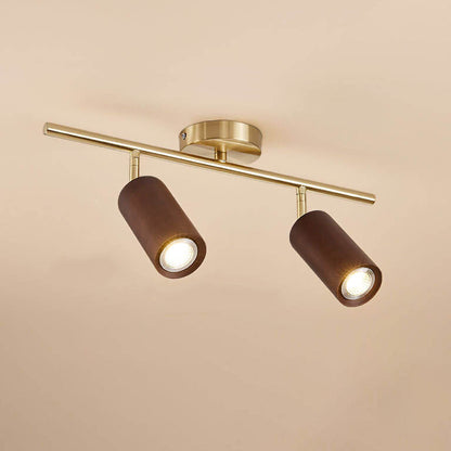 Modern Wood Cylinder Spotlight Ceiling Light