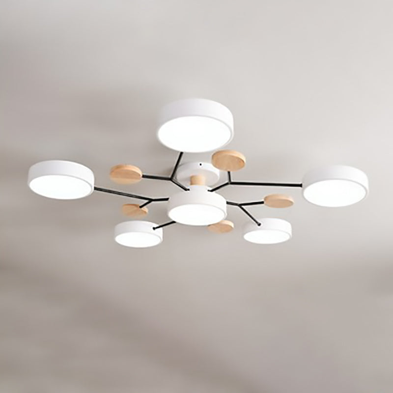 Scandinavian Modern Multi-Light LED Semi-Flush Ceiling Light