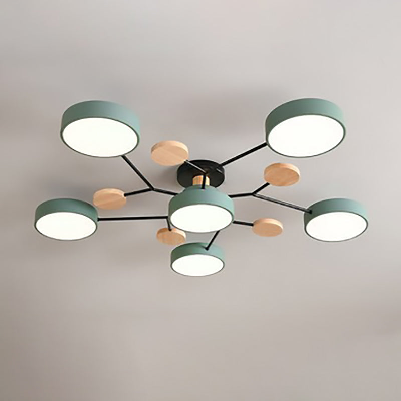 Scandinavian Modern Multi-Light LED Semi-Flush Ceiling Light