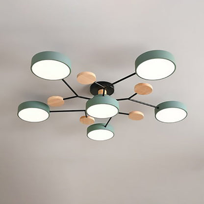Scandinavian Modern Multi-Light LED Semi-Flush Ceiling Light