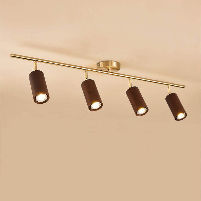 Modern Wood Cylinder Spotlight Ceiling Light