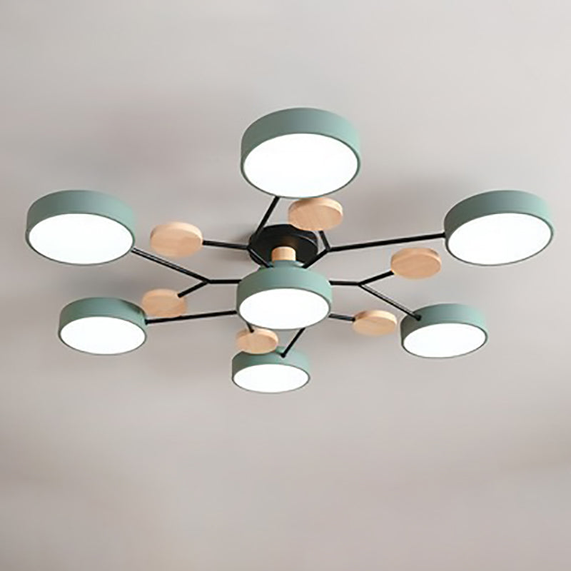 Scandinavian Modern Multi-Light LED Semi-Flush Ceiling Light