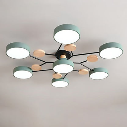 Scandinavian Modern Multi-Light LED Semi-Flush Ceiling Light