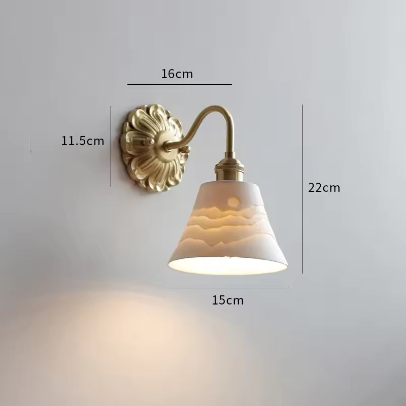 Bravelle Brass Ceramic Wall Light