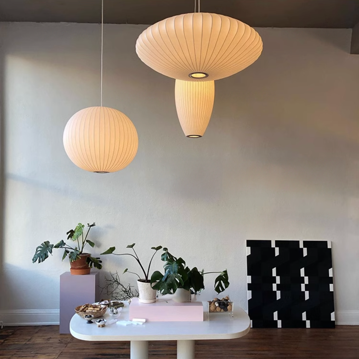 Aurora Oval Fabric Pendant