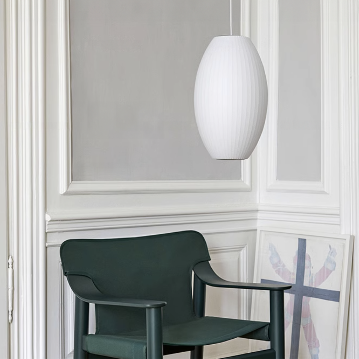Aurora Oval Fabric Pendant