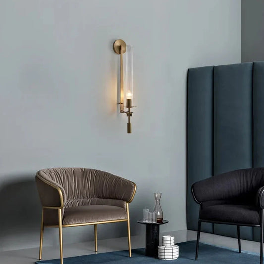 Brasselle Ribbed Glass Cylinder Wall Light