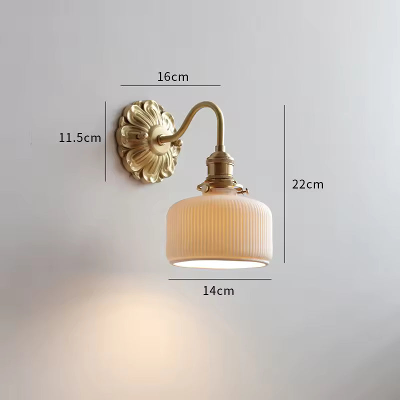 Bravelle Brass Ceramic Wall Light