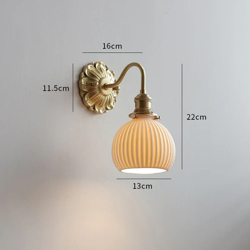 Bravelle Brass Ceramic Wall Light
