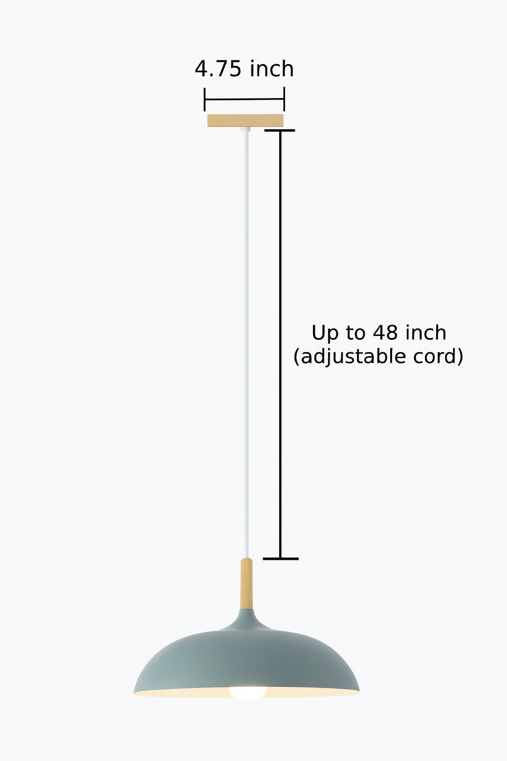 Modern Pastel Wood Accent Pendant Light