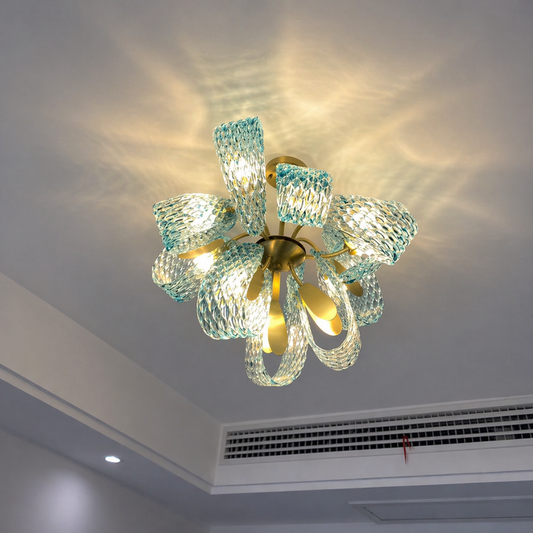 Glass Leaf  Chandelier