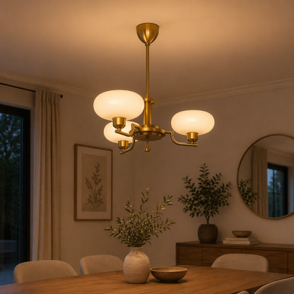 Modern Globe Brass Chandelier