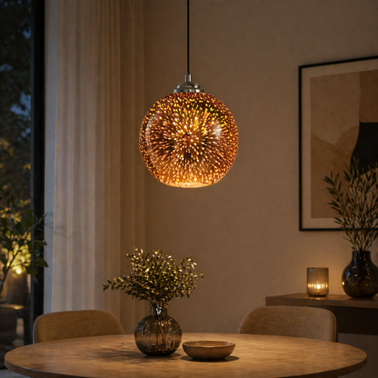 Colorful Firework Glass Globe Pendant Light