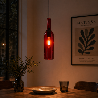 Colorful Glass Bottle Pendant Light