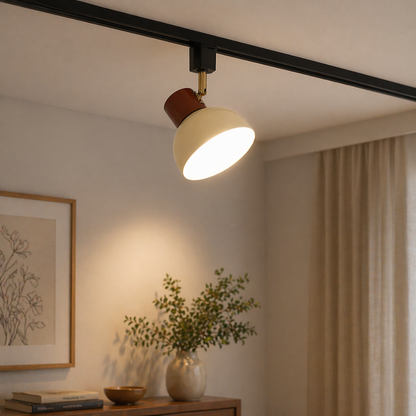 Modern Adjustable Wood Accent Track Light