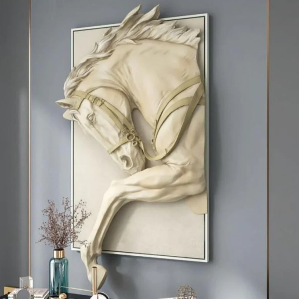 3D Horse Relief Wall Art