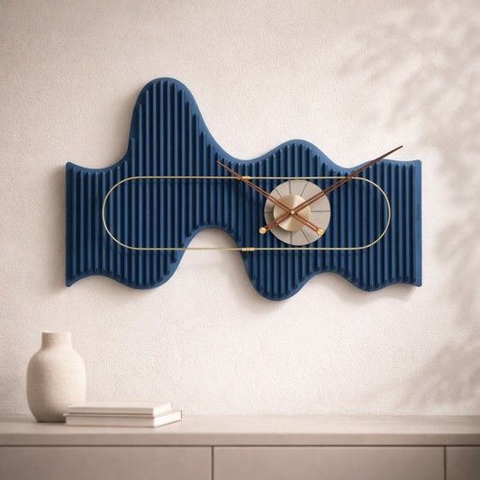 Wavy Wooden Wall Clock