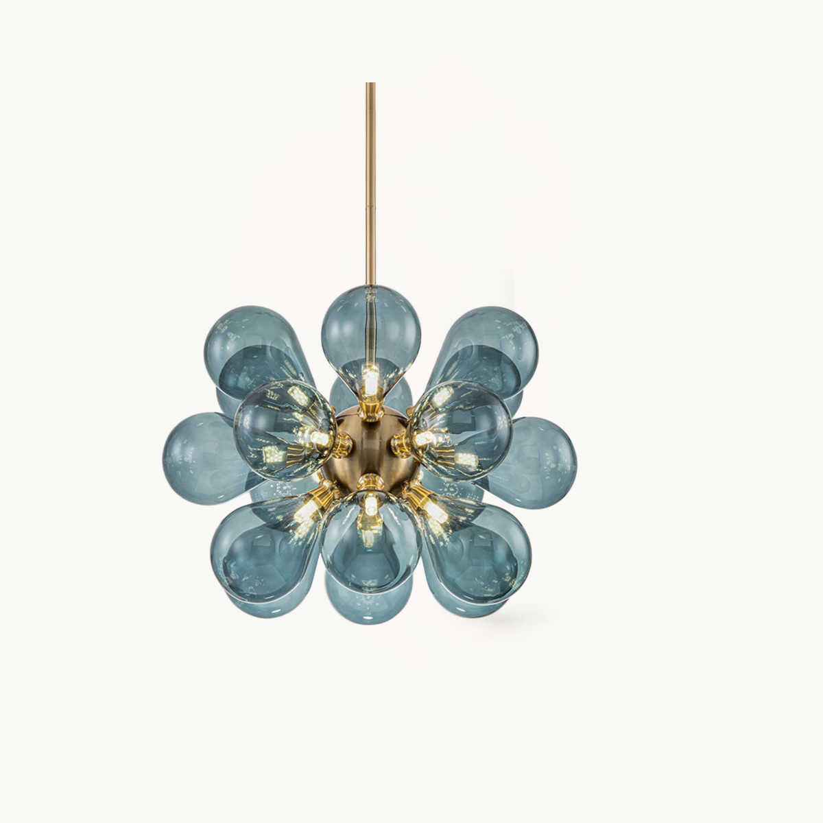 Blue Glass Bubble Chandelier