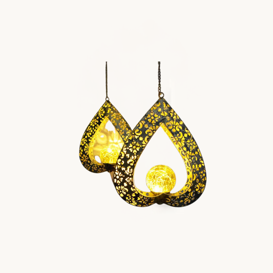 Solar Heart Wind Chime Lantern