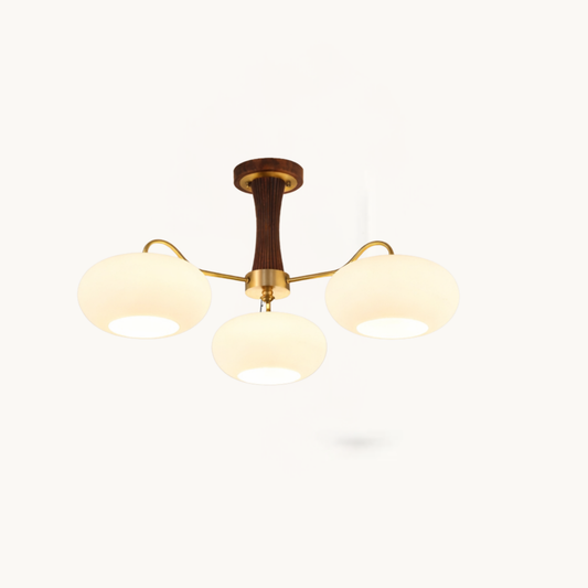 Walnut Globe Ceiling Light