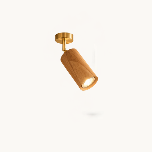 Modern Wood Cylinder Spotlight Ceiling Light