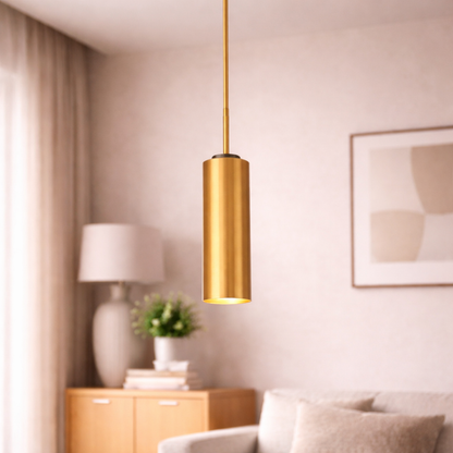 Brass Cylinder Pendant Light