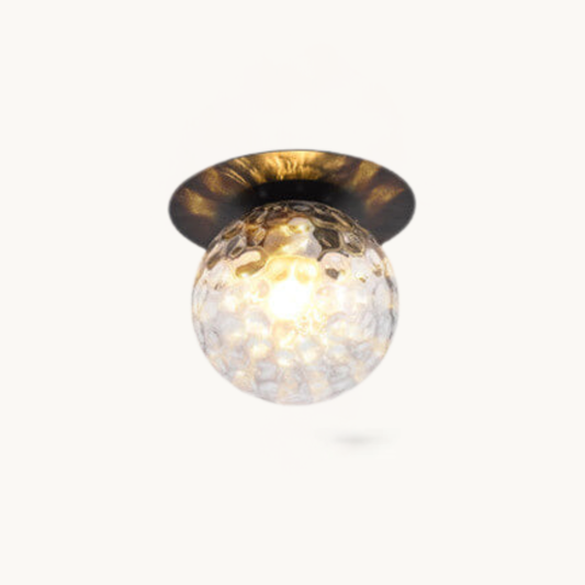 Modern Textured Glass Globe Ceiling Light