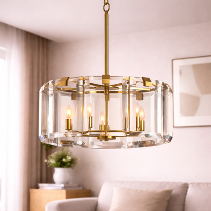 Crystal Frame Round Chandelier