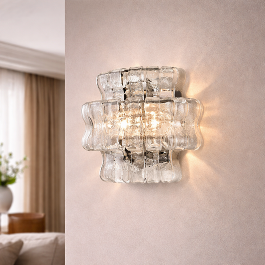 Textured Glass Wall Sconce