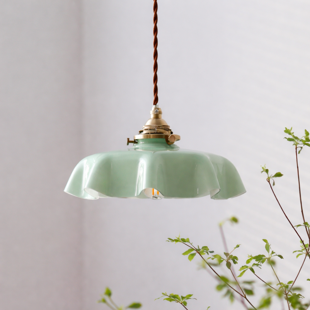 Florale Retro Glass Flower Pendant Light