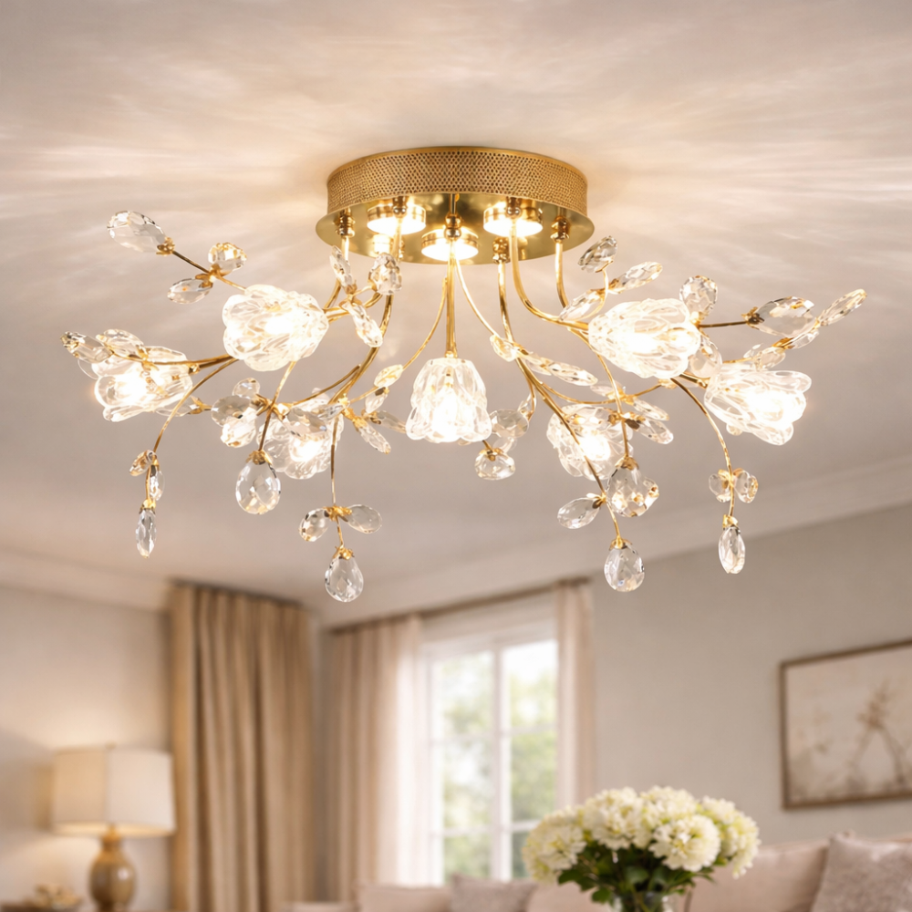 Crystal Blossom Ceiling Light
