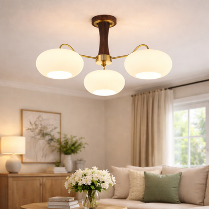 Walnut Globe Ceiling Light