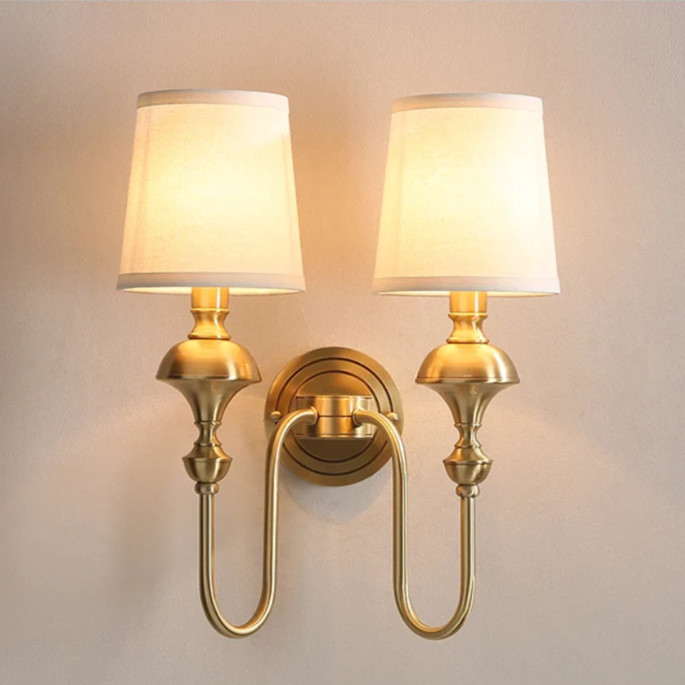 Double Fabric Shade Wall Lamp