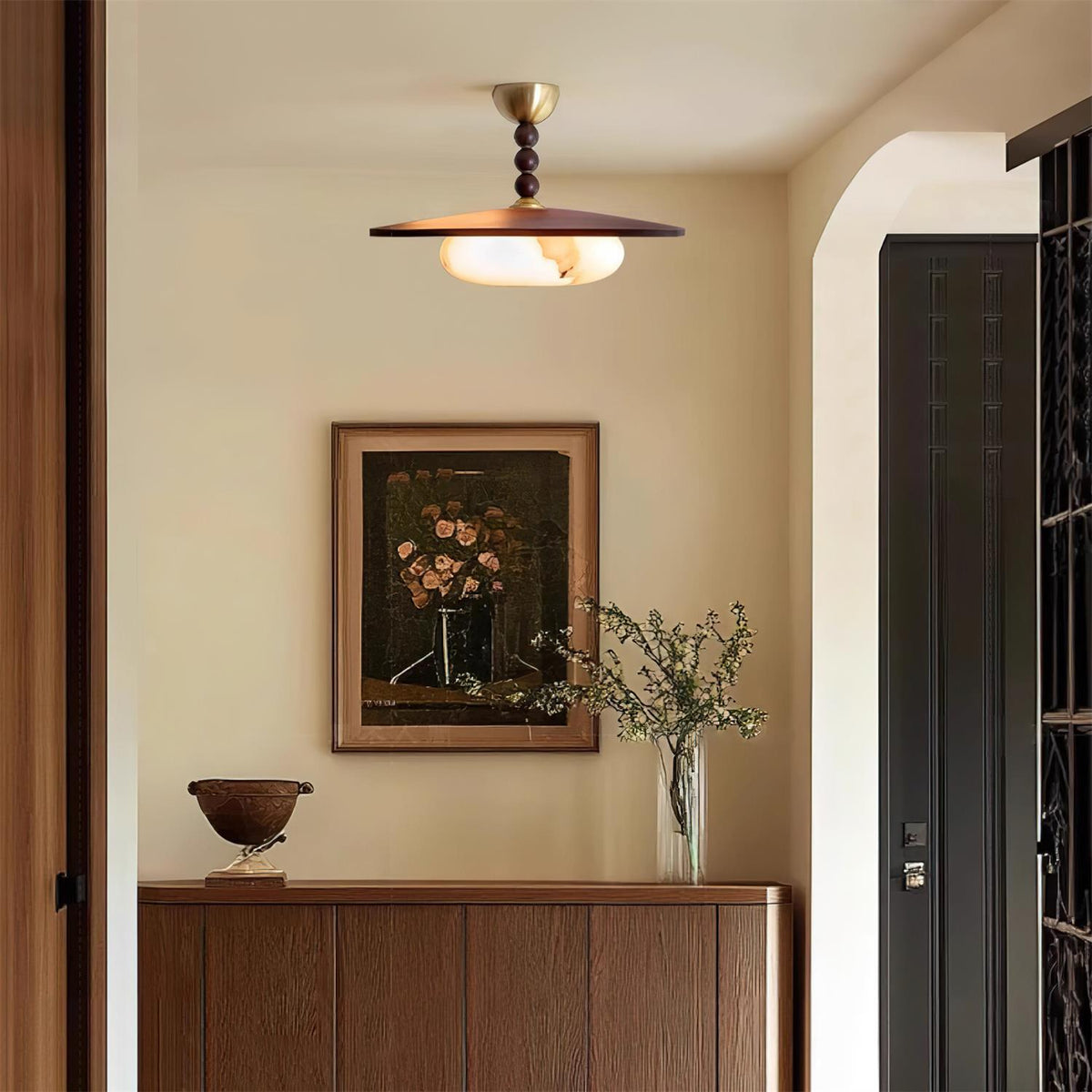 Vicenza Natural Wood & Alabaster Ceiling Light