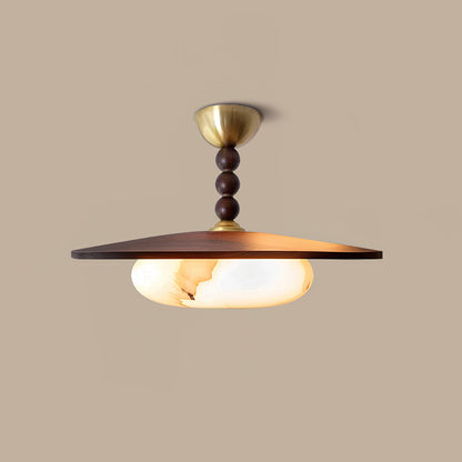 Vicenza Natural Wood & Alabaster Ceiling Light