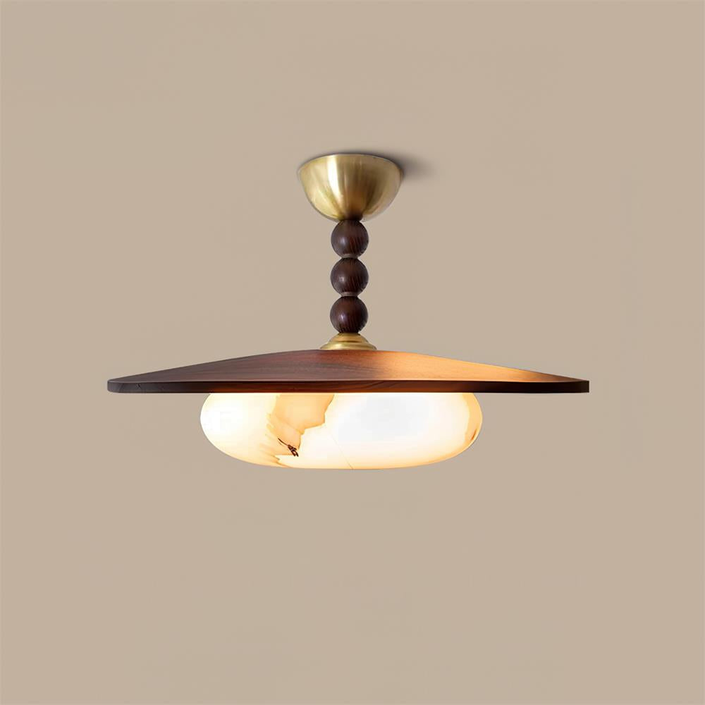 Vicenza Natural Wood & Alabaster Ceiling Light