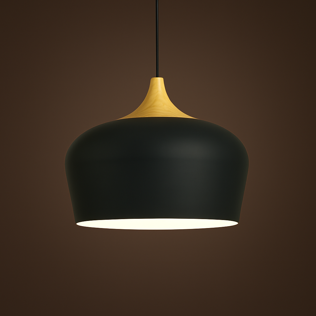 Modern Pastel Wood Accent Pendant Light