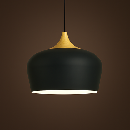 Modern Pastel Wood Accent Pendant Light