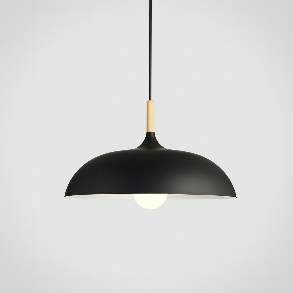 Modern Pastel Wood Accent Pendant Light