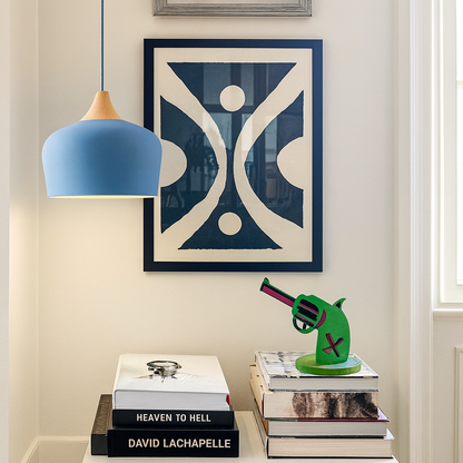 Modern Pastel Wood Accent Pendant Light