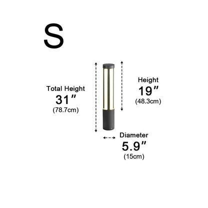 Cylinder LED Black Modern Outdoor Post Lights Street Light