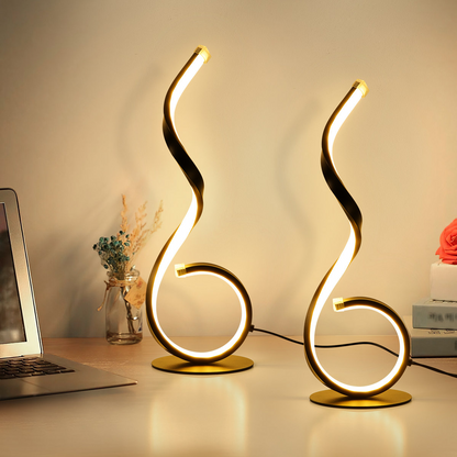 2Pcs Modern Spiral Table Lamps