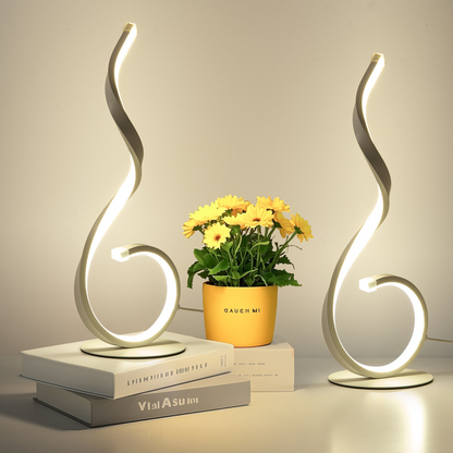 2Pcs Modern Spiral Table Lamps
