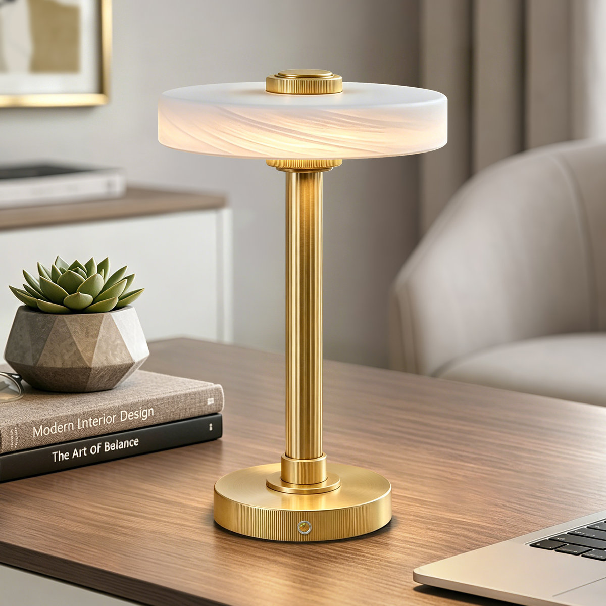 12" Modern Metal LED Table Lamp