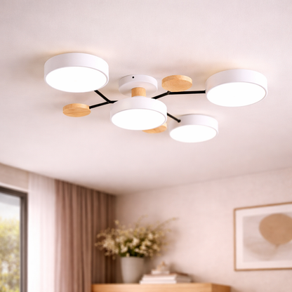 Scandinavian Modern Multi-Light LED Semi-Flush Ceiling Light